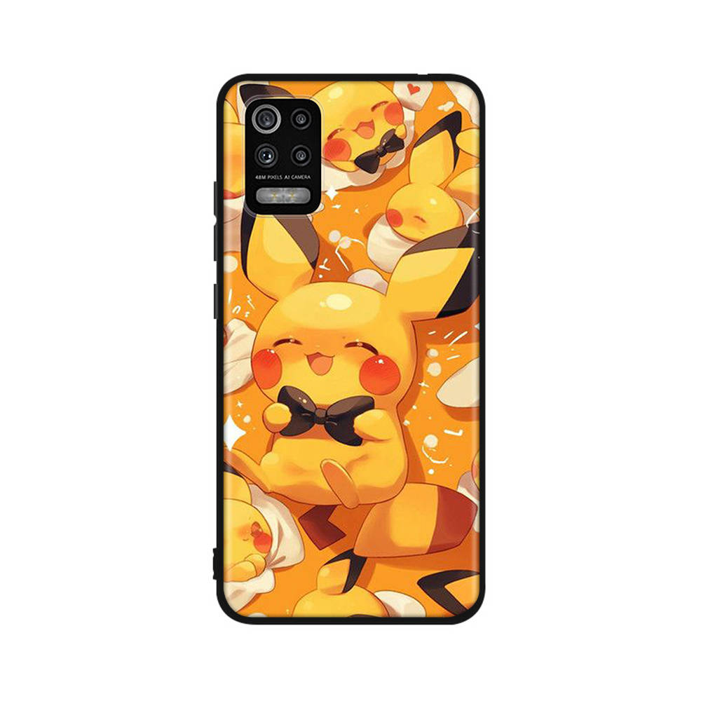 CT53 Cute Pikachu Case for OPPO Reno 8 6 5 4 Pro Find X3 A17 A31 A38 A40 A53 A54 A55 A74 A76 A78 A77 A80 A94 A95 A96 Lite Black Sofe Cover