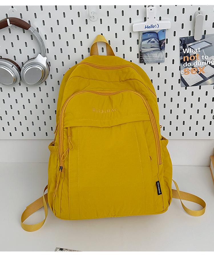 Rucksack mit großem Fassungsvermögen und einfarbig für Studentinnen, leichte Laptop- und Campustasche im japanischen und koreanischen Stil