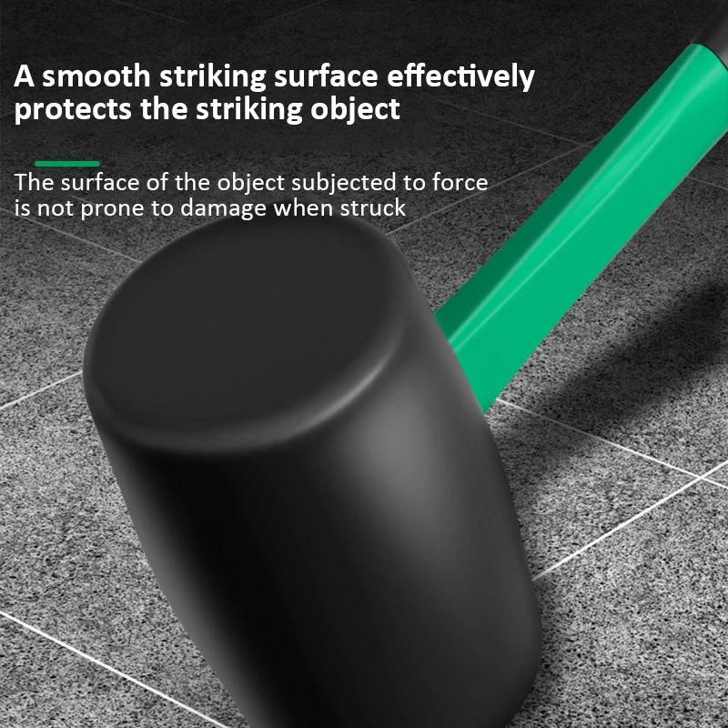 Hi-Spec Double Face Rubber Hammer Practical Multifunction Double-Sided Rubber Hammer Non-Slip Handle for Installation/DIY