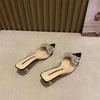 Spitze Zehenpartie Tasche Kopf Halbschuhe Damen Oberbekleidung Sommer 2025 neues Temperament Mode Strass Schmetterling dicker hoher Absatz coole Hausschuhe Damen