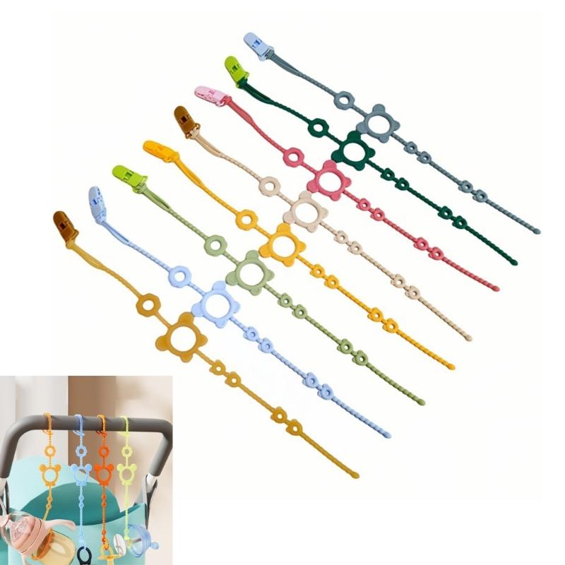 Silicone Teether Pacifier Strap Baby Dummy Clip Soother Chain Pacifier Strap Teether Toy Newborns Pacifier Chain Clip