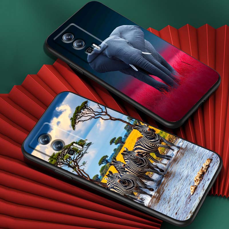 Cartoon Anime Animals For Xiaomi Redmi 12 13C 12C 13 10C 9T A2 9A 9C 7A Note 10S 8T 10 9 8 Pro 4G 5G Black Phone Case