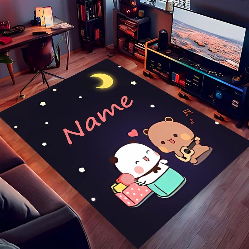 Custom Personalization Bubu and Dudu Print Area Rug - Soft, Washable Non-Slip Indoor Mat,Living Room,Home&Office Decorative Rug