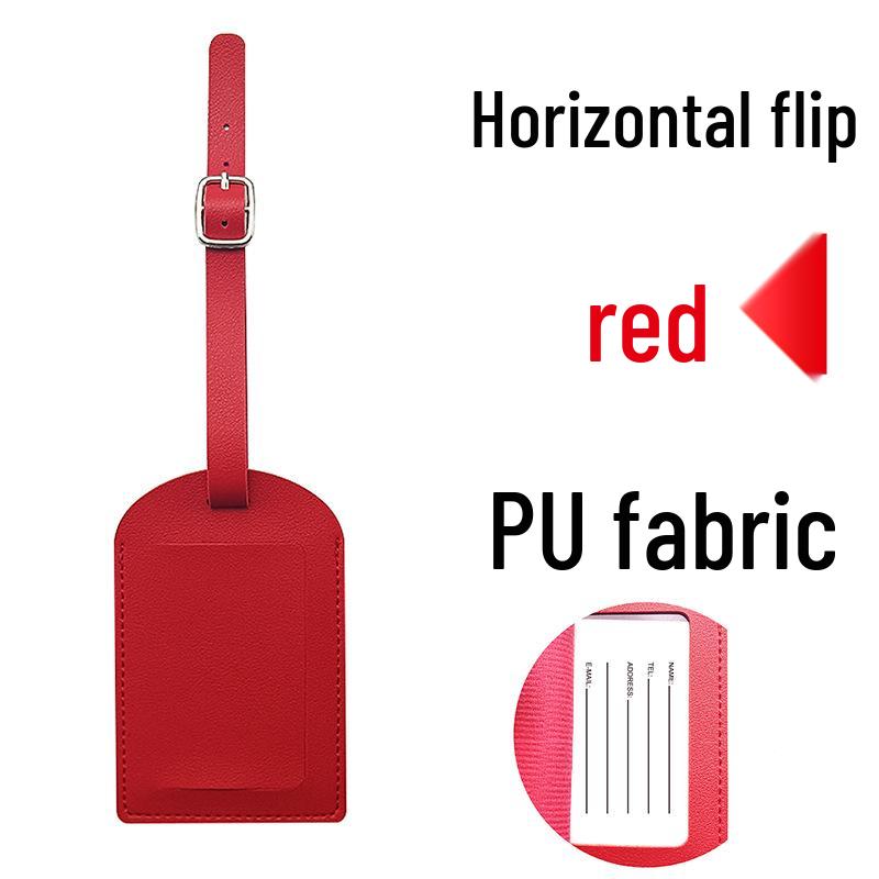 Available: Thickened PU Leather Luggage Tag - Horizontal/Vertical Flap with Pocket and Buckle, Includes Signature Paper.