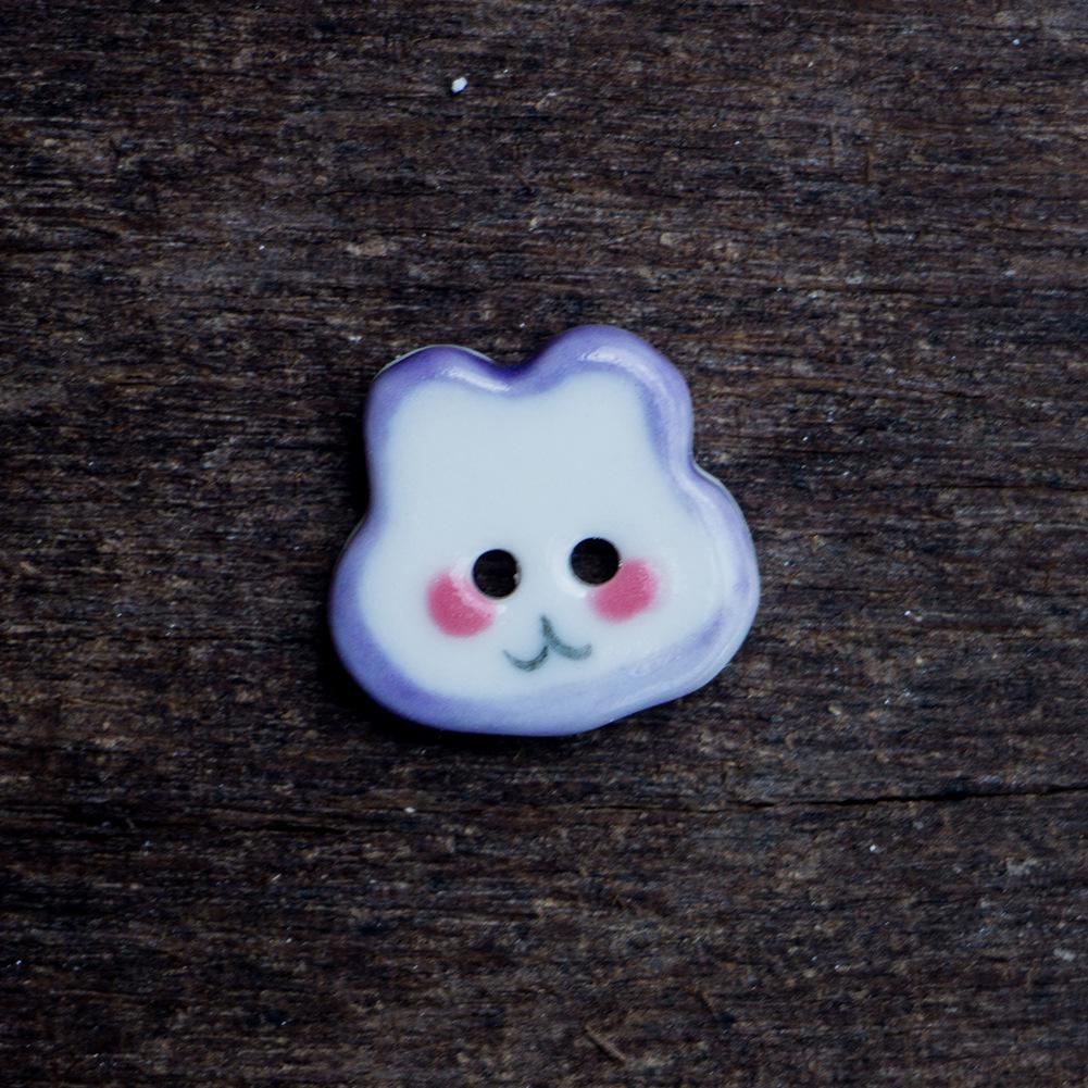 Cute Bunny Ceramic Buttons: Handmade Clothing Accessories & Ornaments