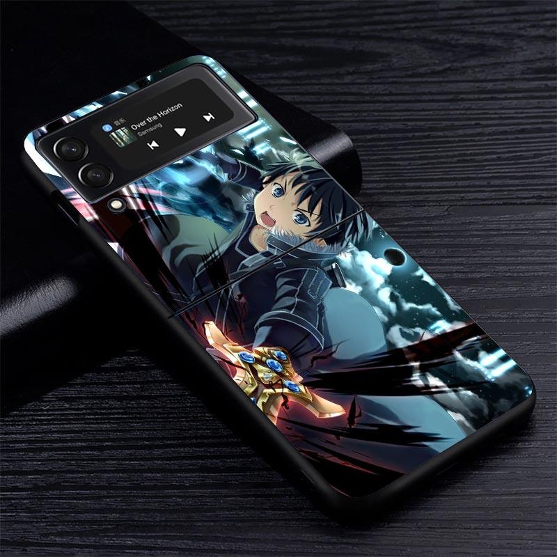 Sword Art Online Anime Z Flip 7 Phnoe Case For Samsung Z Flip 6 5 4 3 5G Galaxy ZFlip7 ZFlip4 ZFlip5 ZFlip6 ZFlip3 Phone Cover 4