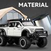 LLI6 1:28 Ford F150 Raptor RV With Tent Alloy Model Car Toy Diecasts Metal Casting Sound and Light Car Toys For Children Vehicle
