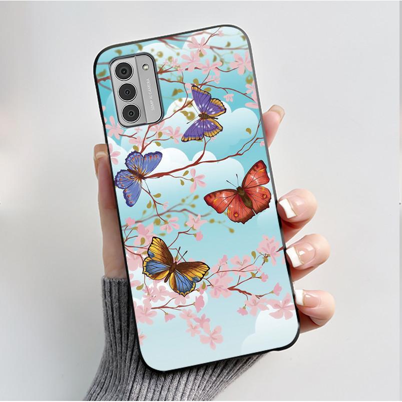 Custodia per Telefono Stampata Per Nokia G42/Nokia G310 5G/Nokia G60 5G/Nokia G100 Cover Guscio Morbido in Silicone Nero Custodie Carine con Fiori e Cartoni Animati