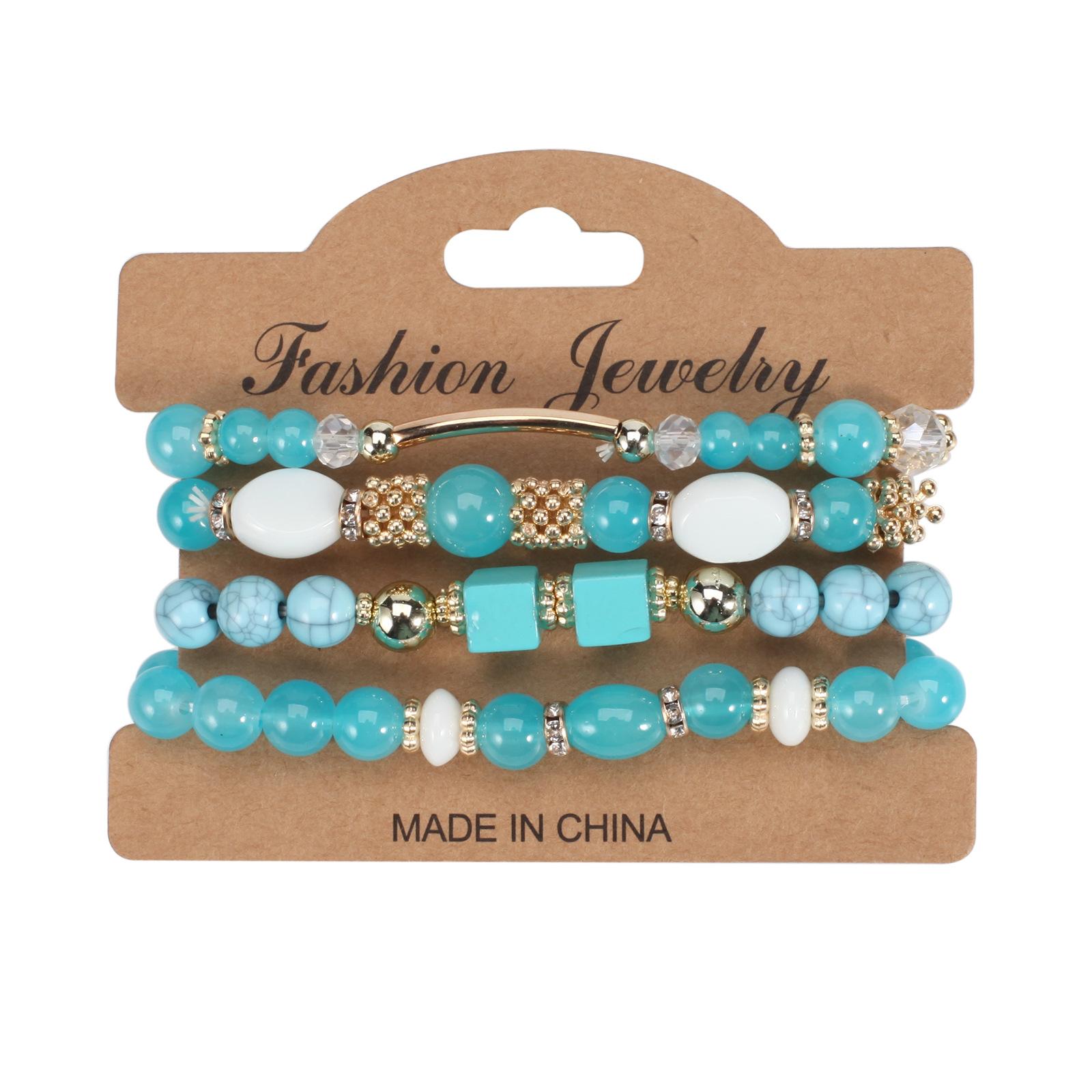 JYL TS Bracelet Bohemian Tree Of Life  Shell Beads Nurtures Growth HY-2827-5 Lake Blue гарвардский малиновый