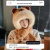 Plush Thickened Winter Hat with Scarf & Ear Protection – Cute Capybara Design for Women & Students