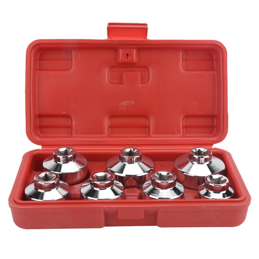7pcs Set Oil Filter Wrench 24 27 29 30 32 36 38mm Universal for Vehicles with Newer Paper Cartridge Housing Design