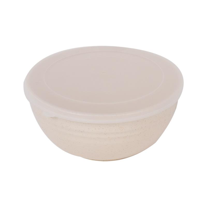 Wheat Straw Household Set Bowl, Plastic Bowl, Sealed Lid, Fresh-keeping Bowl, Refrigerator Storage Fresh-keeping Bowl