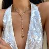 Bohemian Long Y-Shaped Necklaces for Women Metal Clavicle Chain Gold Color Choker Holiday Party Jewelry Necklace Gift Collar