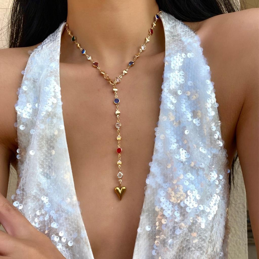Bohemian Long Y-Shaped Necklaces for Women Metal Clavicle Chain Gold Color Choker Holiday Party Jewelry Necklace Gift Collar