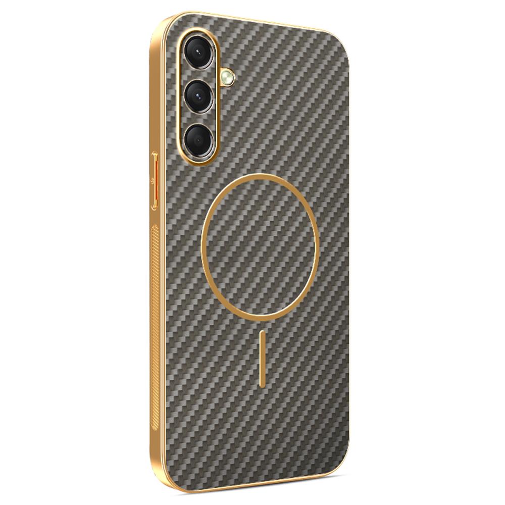 For Samsung Galaxy A16 4G/A16 5G Phone Case Carbon Fiber Textured Electroplated TPU Back Cover