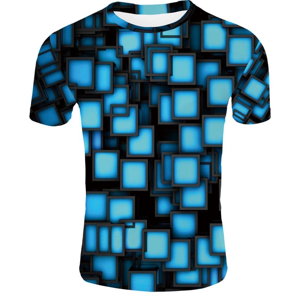 Creative 3D Digital Printed T-shirt for Men's Short Sleeves Tops