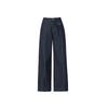 Wool embroidered wide-leg jeans women's autumn and winter high waist drape loose retro floor-mopping trousers
