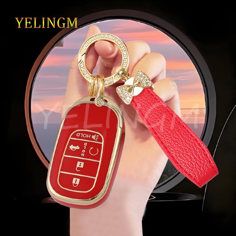 5 Buttons Auto Soft Tpu Car Key Case Cover For Honda Civic Accord Hr-V Cr-V Crv   Shell Fob Holder Car Accessories