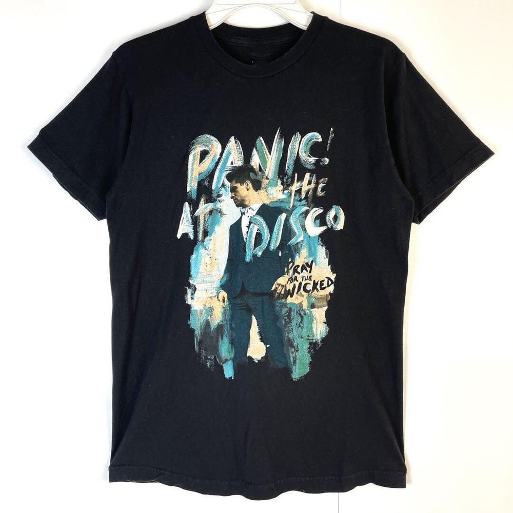 Футболка группы Panic At The Disco Черный Хлопок Для мужчин Женщин Все Размеры VN2396 Унисекс Футболка XXL