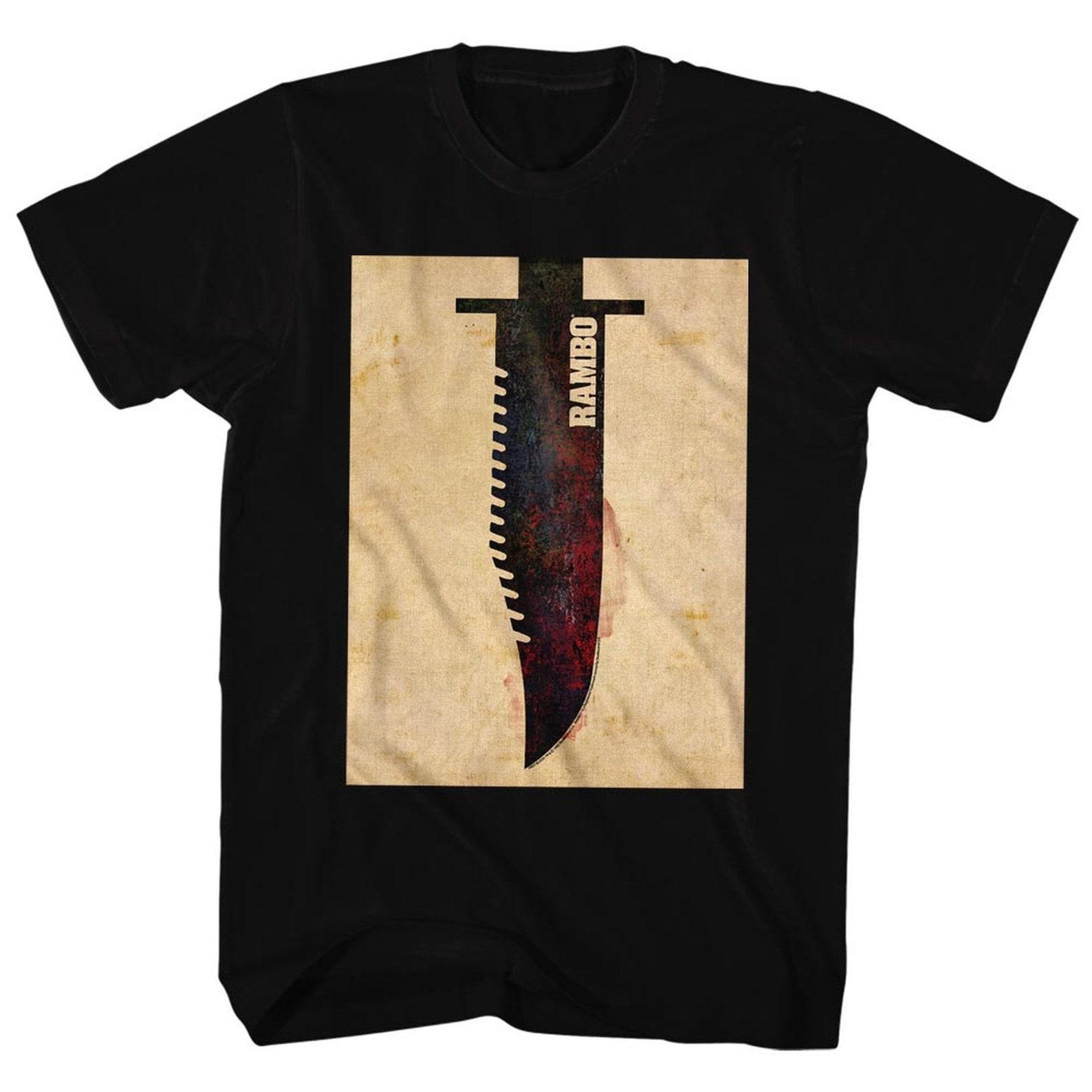 Rambo Knife Black Adult T-Shirt S