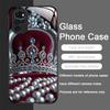 Luxury Crown Jewelry Flower Pattern Tempered Glass Phone Case for Motorola Moto G85 G84 G75 Edge 50 Fusion 40 Neo 30Pro 5G Cover