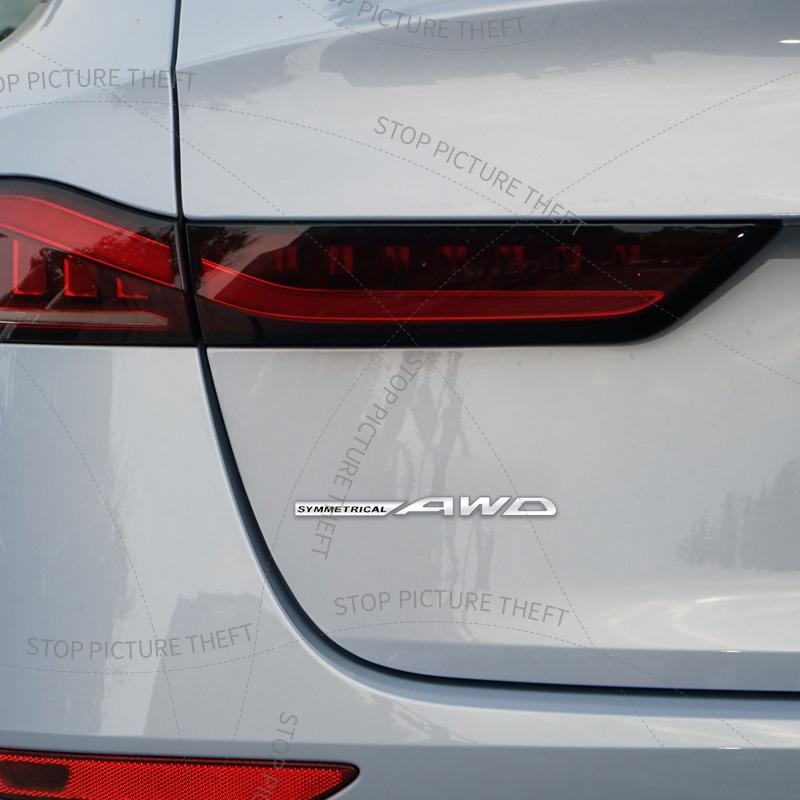 1Pcs 3D Metal SYMMETRICAL AWD Logo Badge Car Rear Tail Bumper Trunk Sticker For Outback WRX BRZ Forester Impreza Legacy