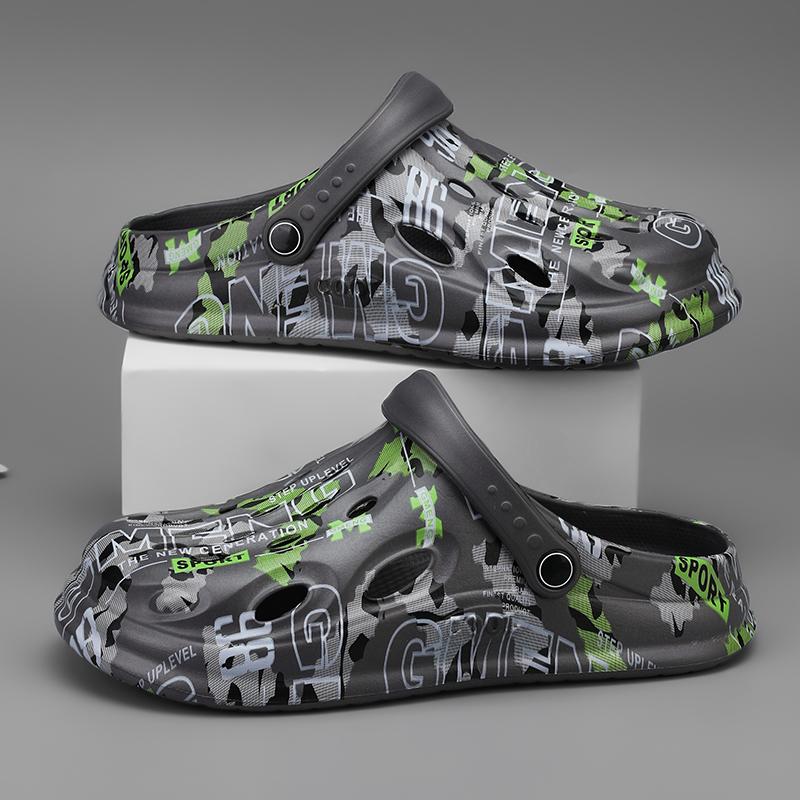 

Новые мужские тапочки летние уличные толстые подошвы нескользящие пляжные туфли повседневные сандалии Eva мягкие тапочки садовые сабо 45 серый