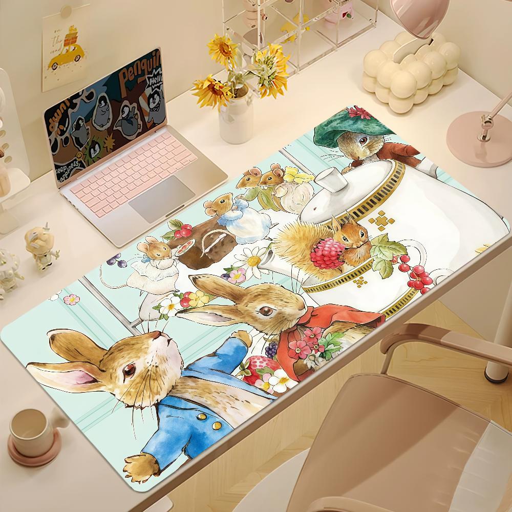 Cartoon PPeter Rabbit Mouse Pad Large NonSlip Lockedge Desktop Computer Desk Mat Keyboard Mousepad Office Gamer Student