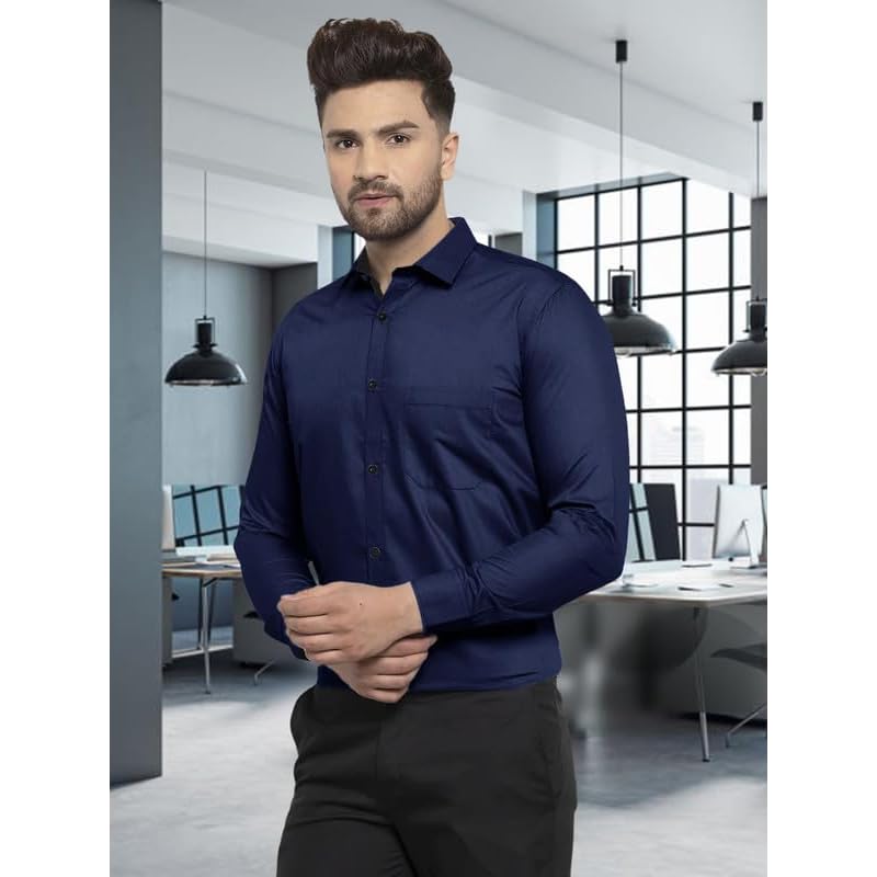 Pinkmint Men s Combo Shirt Cotton Stylish Spread Collar Long Sleeve Shirt Formal Wear (Pack of 3) L
