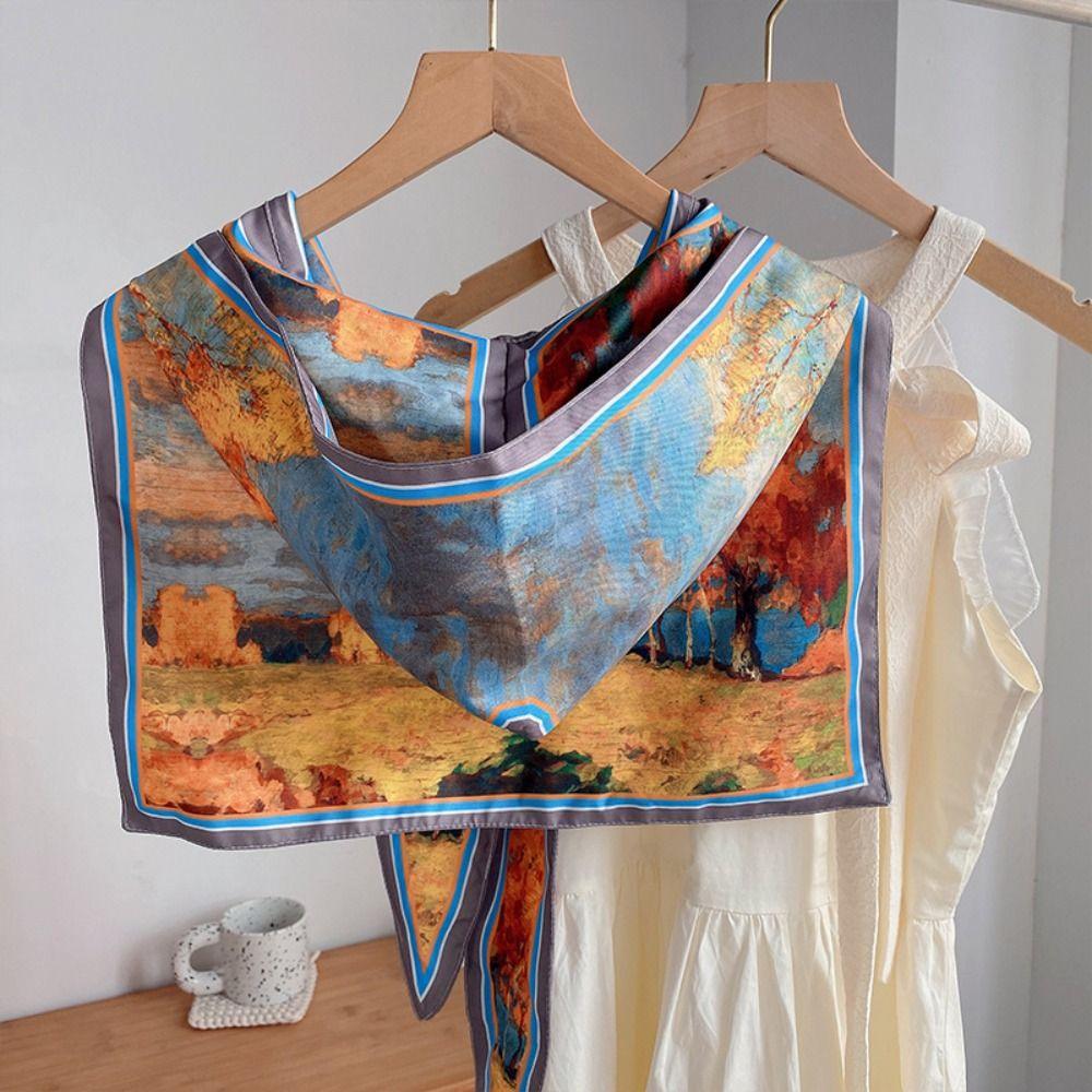 Sun Protection Sunscreen Scarf National Style Silk Scarf Hat  Spring Summer