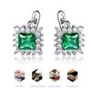 Gica Gem 925 Sterling Silber grünes Quadrat Vintage heißer Verkauf Ohrstecker für Frauen feines Temperament hochwertiger Schmuck Geschenk zum Muttertag