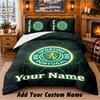 Set de așternut 3 piese cu model Sporting CP Nume personalizat, Cearșaf și Fețe de pernă Pentru Dormitorul de Acasă