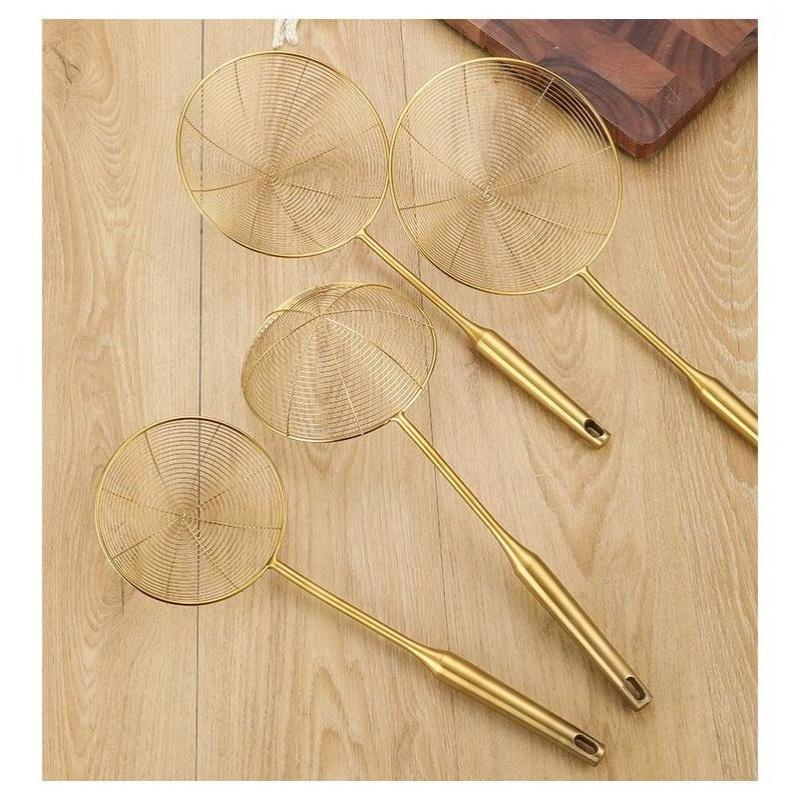 Stainless Steel Spider Strainer Skimmer Easy to Clean Long Handle for Home Kitchen Frying Food Pasta Vegetable Draining