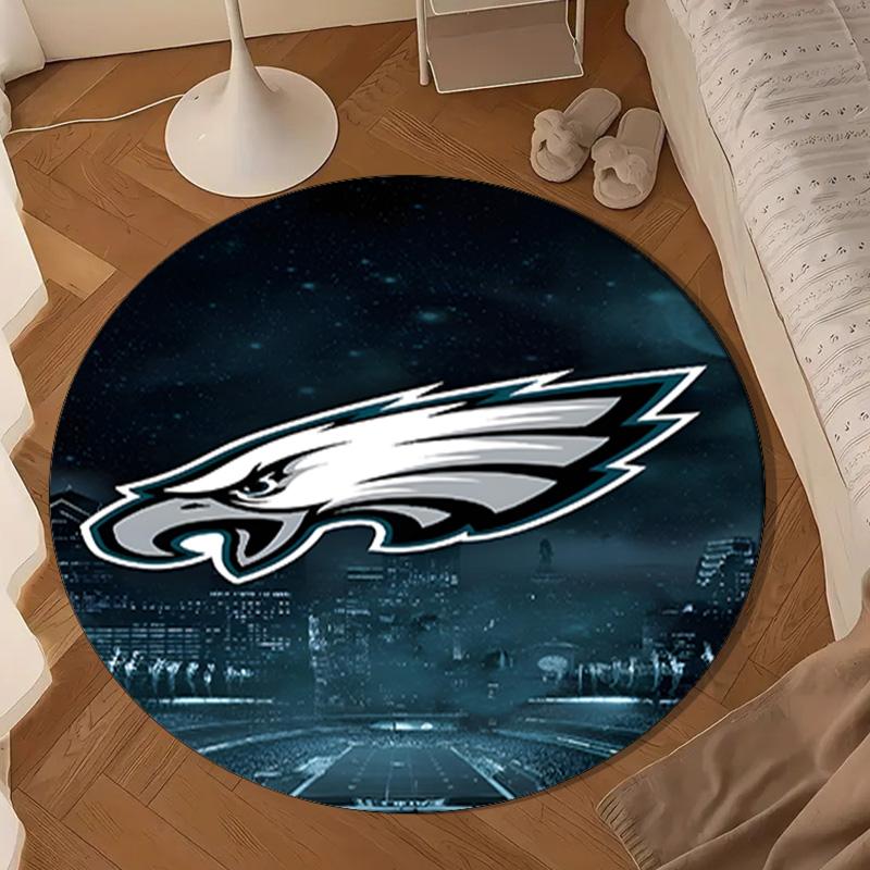 Philadelphia Eagles Night Game Round mat, Anti-slip Circle Carpet Chair rug For livingroom,Bedroom, doormat home decor Gift Christmas Gifts