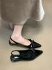 Gentle bow baotou sandals spring and summer 2025 French niche elegant fairy square head light mouth commuting shoes