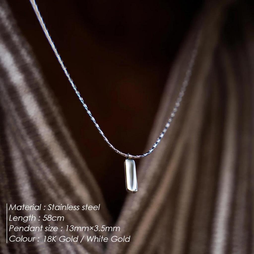 Minimalist Cross-Border Brick Necklace - Hip-Hop Clavicle Chain, Light Luxury Sweater Accessory