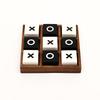 Handmade Tic Tac Toe Game MDF Tray Resin Pieces - Black & White