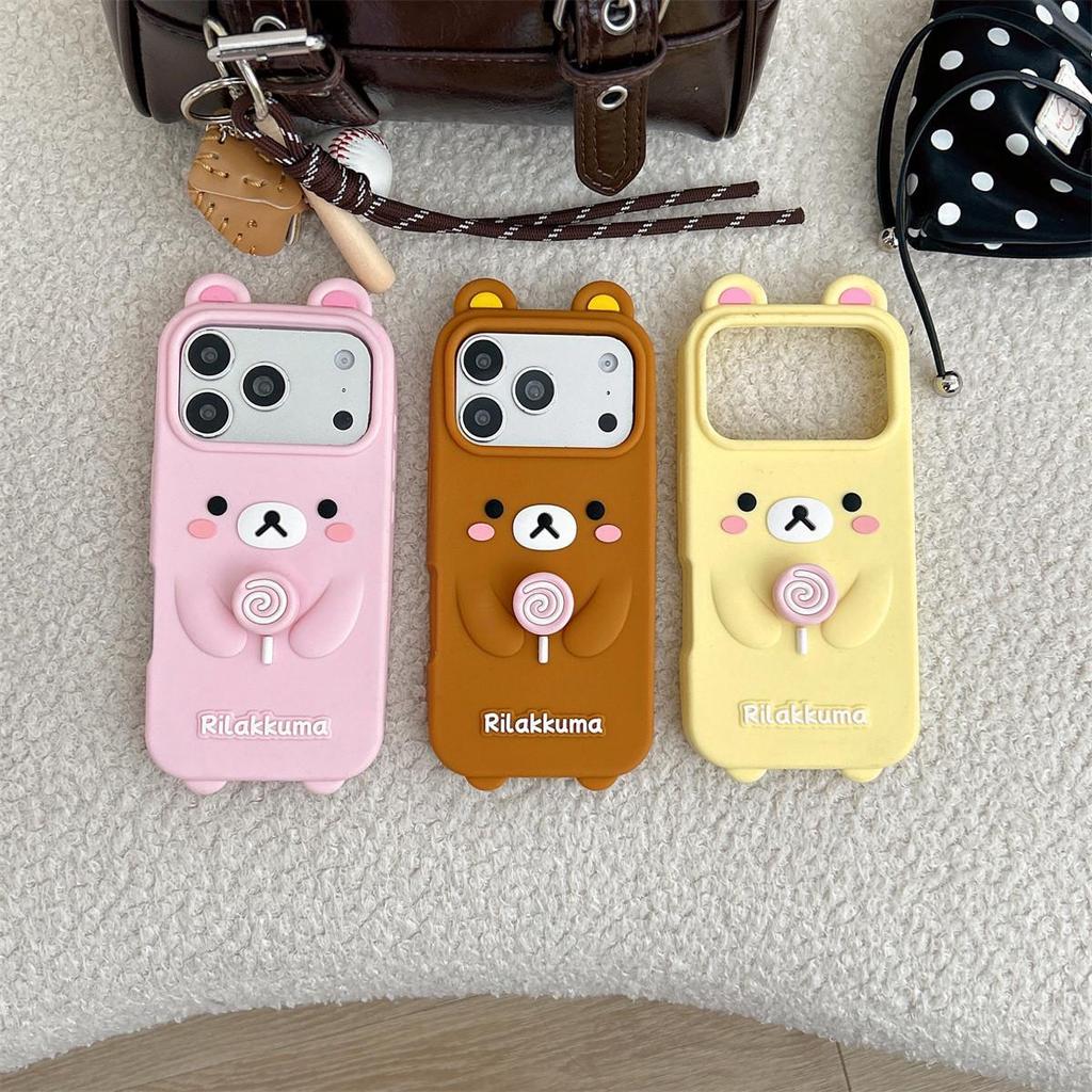 Rilakkuma Cartoon Swirl Lollipop iPhone 14/13 PRO/MAX Case