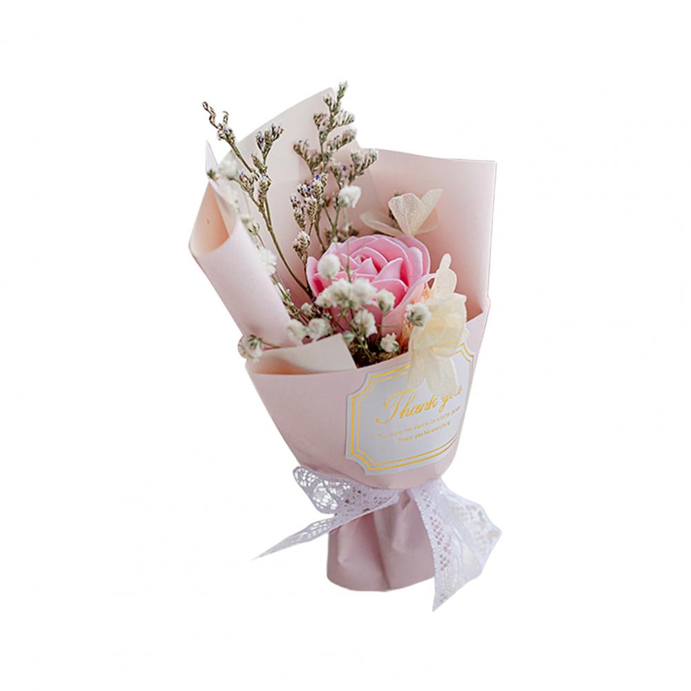 1Pc Lovely Small Soap Rose Flowers Mini Artificial Flowers Bouquet Simulated Flower Soap Wedding Decoration Valentine's Day Gift