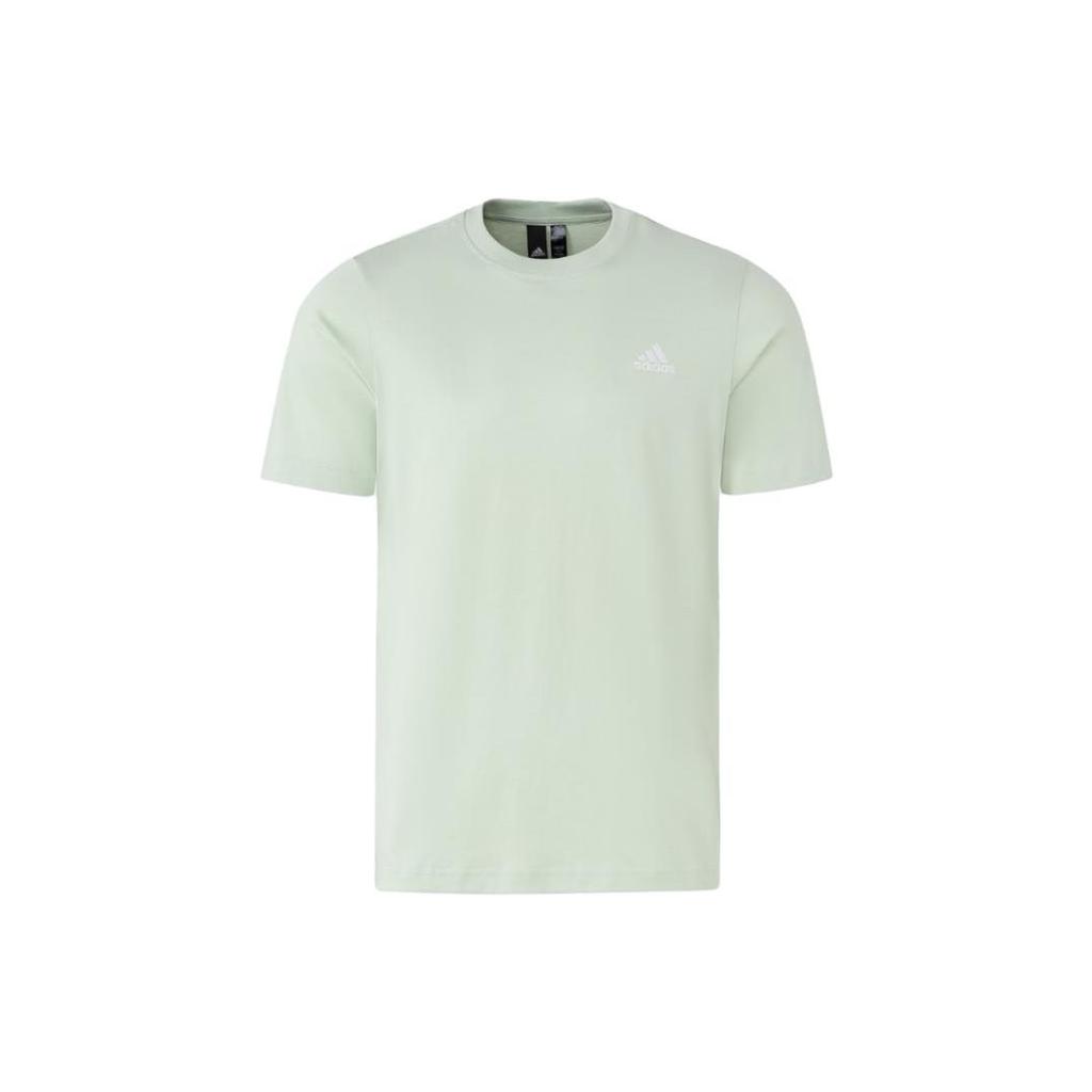 Adidas Solid Color Logo Casual Round Neck Short Sleeve T-Shirt Unisex Tops Green IT4337
