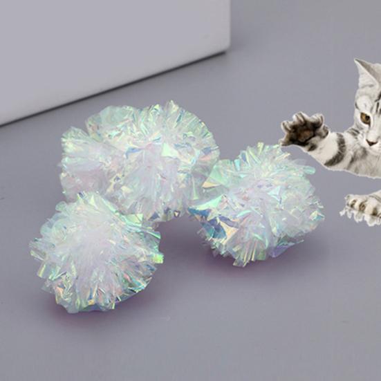 12Pz Anello per Gatto Cane Animale Palla di Carta Stropicciata Giocattoli Interattivi Sonori da Masticare
