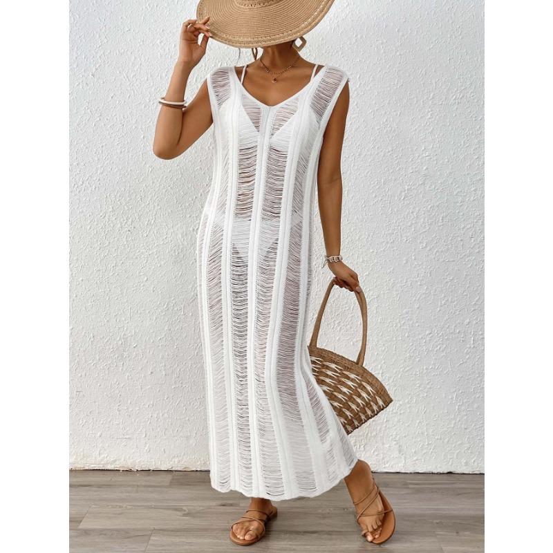 Women's Sexy Cut Out Tank Top Beach Bikini Smock Loose Long Dress