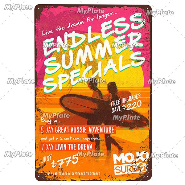 Surf Metall Zeichen Vintage Plaque Zinn Zeichen Wand Dekor Für Beach Club Mann Höhle Metall Platte Große Welle Poster