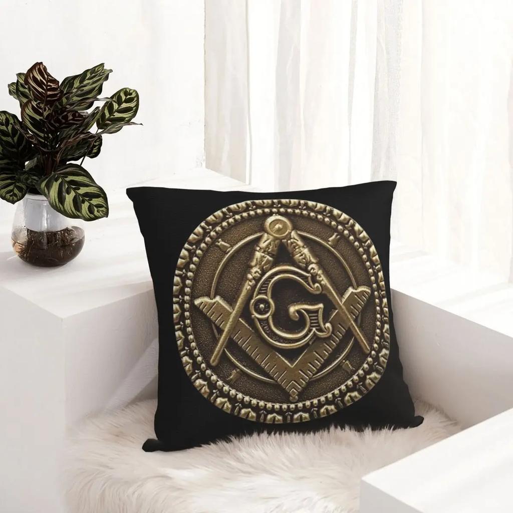 Freemasons Square And Compass Design Pillowcase Printing Cushion Cover Decorative Pillow Case Cover Home Zippered
