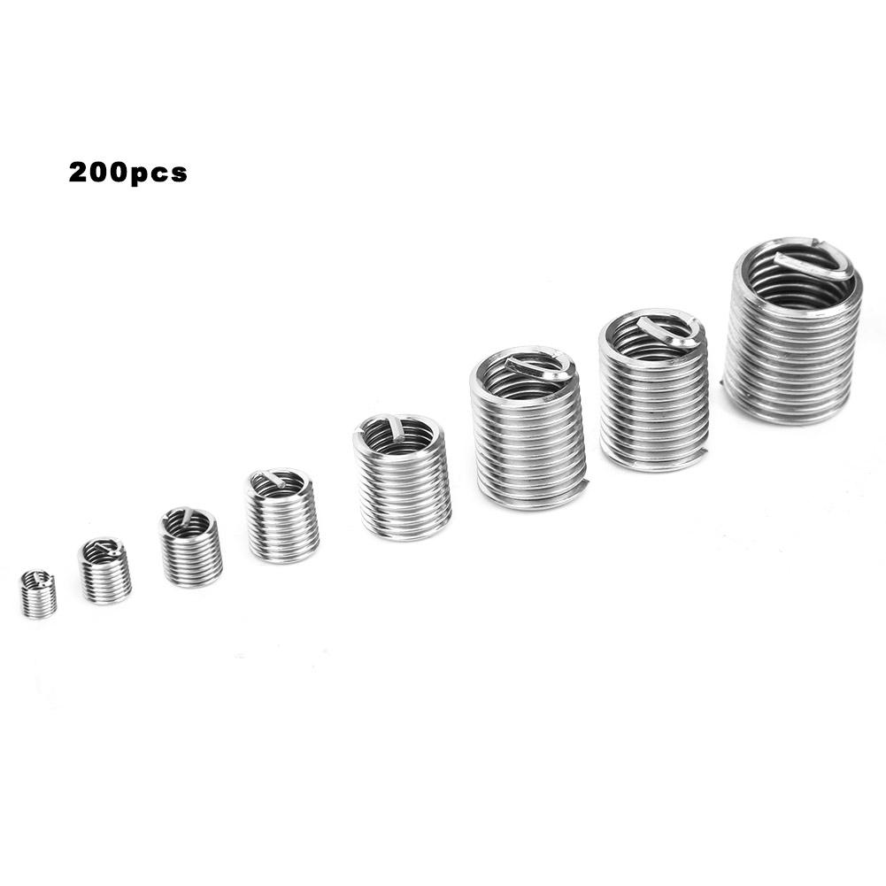 200pcs 304 Stainless Steel Thread Insert M3M12 Inner Thread Insert Assorted Set