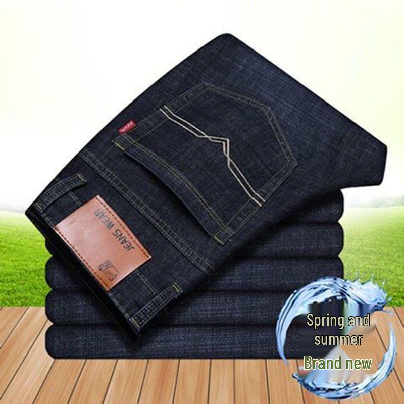 The BAY Heren Plus Size Stretch Jeans - Rechte Pijp, Losse Pasvorm, Casual Zakelijk Kleding, Herfst/Winter Size 40 (Waist 3 ft)