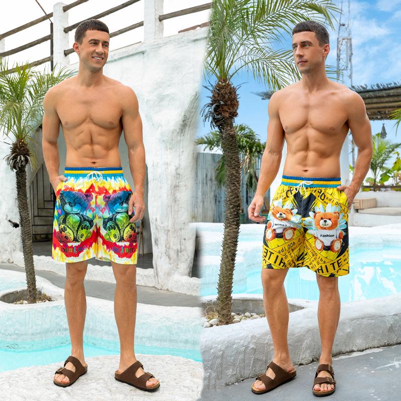 

Men s Plus Size Quick-Dry Patterned Swim Trunks One Size [90-160 lbs]