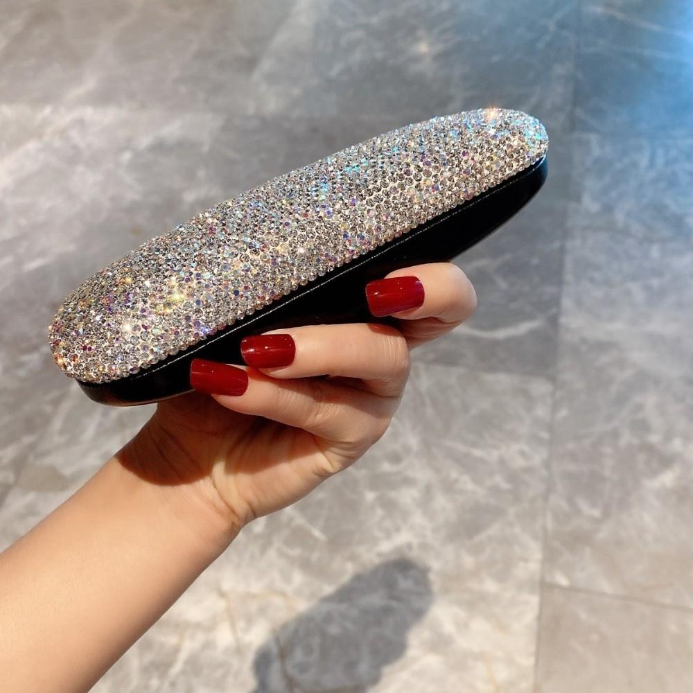 Leather Rhinestone Glasses Case Black Eyewears Storage Box Sunglasses Protective Case  School