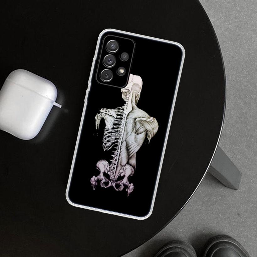 Autumu X Ray Hand Bones Phone Case Cover for Samsung Galaxy A12 A22 A32 A52 A72 A02S A51 A50S A31 A20S A10S Note 20 Ultra 10 Plu