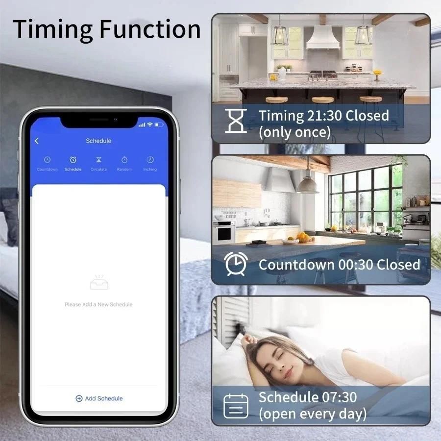 Smart Socket 16A Wifi Smart Plug 433 Mhz RF Wireless Remote Control EU FR Plug With Power Monitoring for Google Assistant Alexa